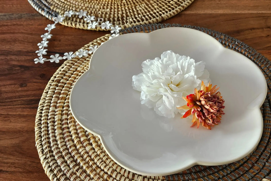 sets de table élégants ronds en fibres naturelles