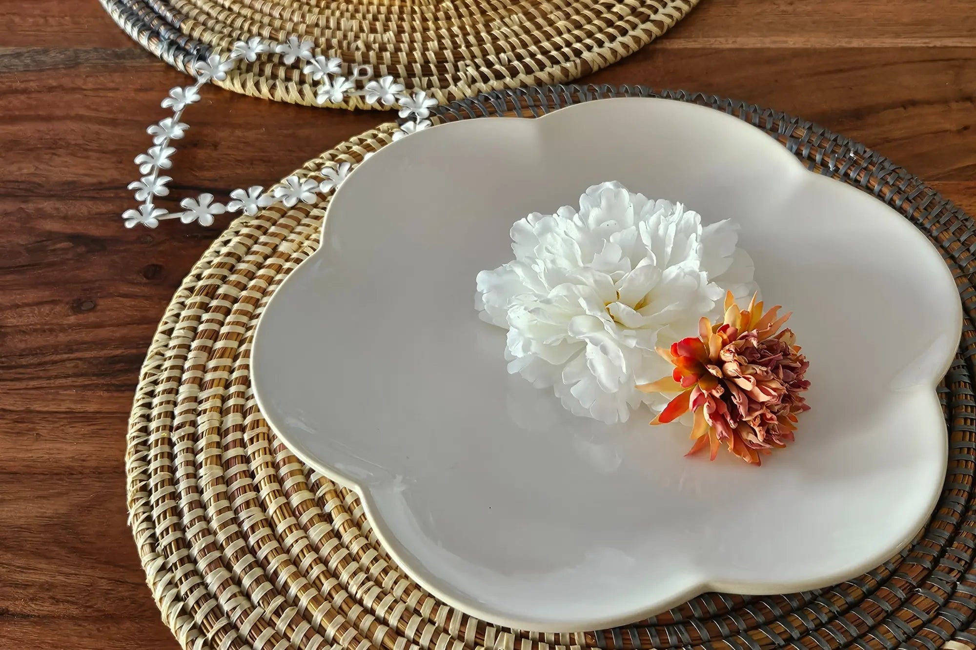 sets de table élégants ronds en fibres naturelles